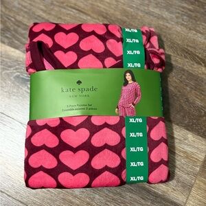Kate Spade Heart Pajama Set - Pink and Red NWT XL